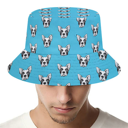 French Bulldog Faces Pattern Print Bucket Hat
