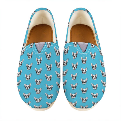 French Bulldog Faces Pattern Print Casual Shoes