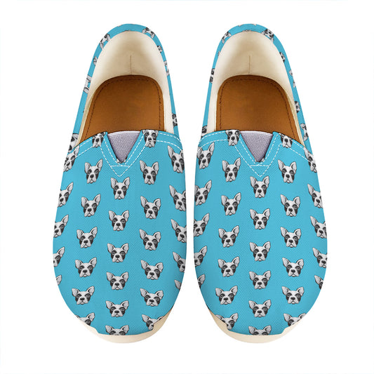 French Bulldog Faces Pattern Print Casual Shoes