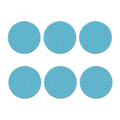 French Bulldog Faces Pattern Print Coaster Set