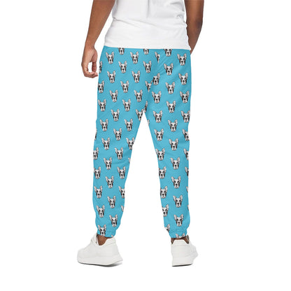 French Bulldog Faces Pattern Print Cotton Pants