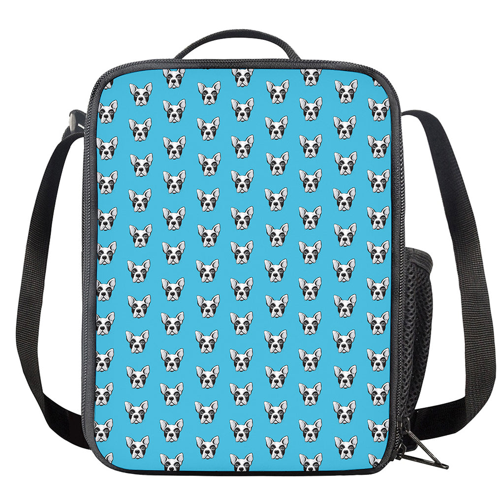French Bulldog Faces Pattern Print Crossbody Lunch Bag