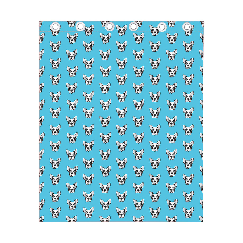 French Bulldog Faces Pattern Print Curtain