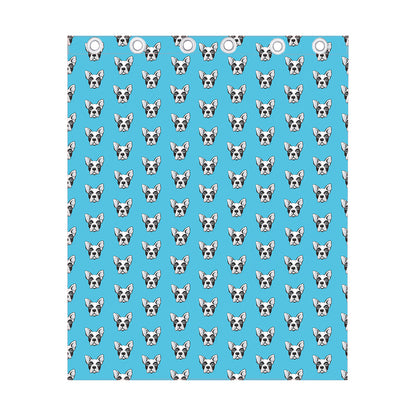 French Bulldog Faces Pattern Print Curtain