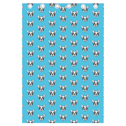 French Bulldog Faces Pattern Print Curtain