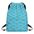 French Bulldog Faces Pattern Print Drawstring Backpack