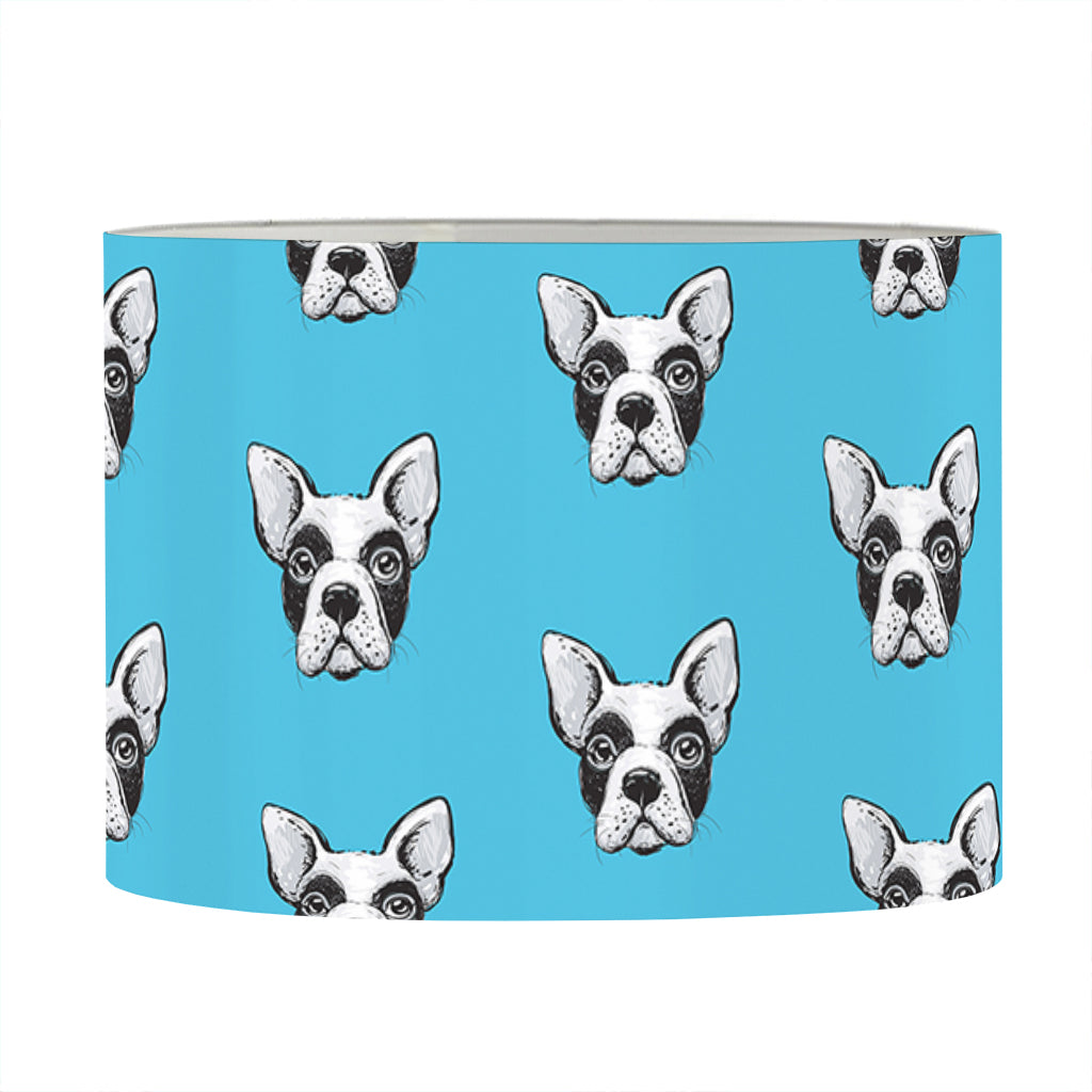 French Bulldog Faces Pattern Print Drum Lamp Shade