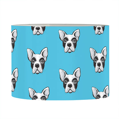 French Bulldog Faces Pattern Print Drum Lamp Shade