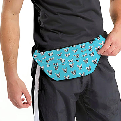 French Bulldog Faces Pattern Print Fanny Pack