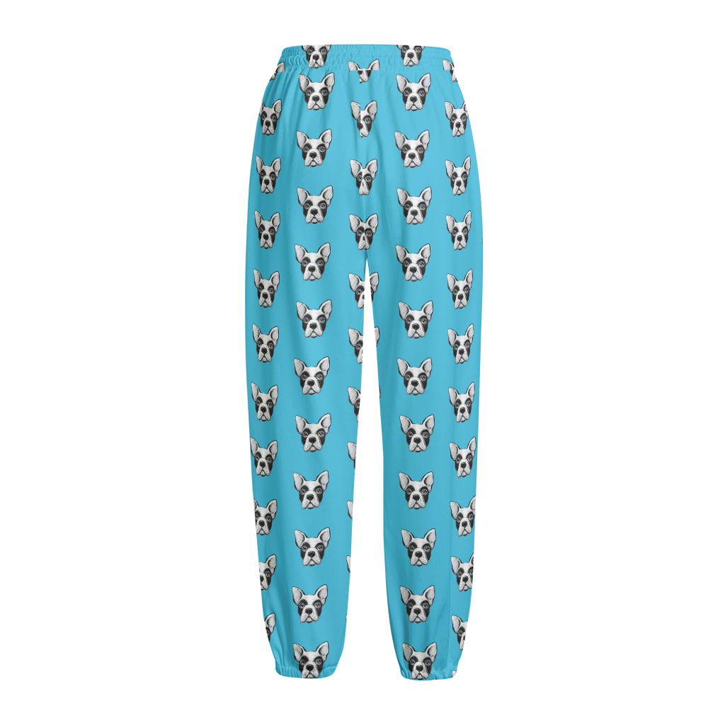 French Bulldog Faces Pattern Print Fleece Lined Knit Pants