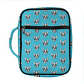 French Bulldog Faces Pattern Print Front Pocket Bible Bag