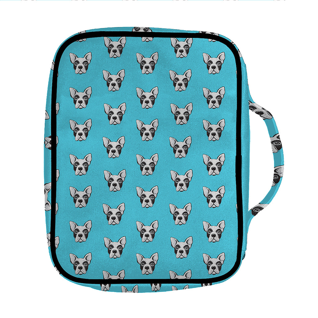 French Bulldog Faces Pattern Print Front Pocket Bible Bag