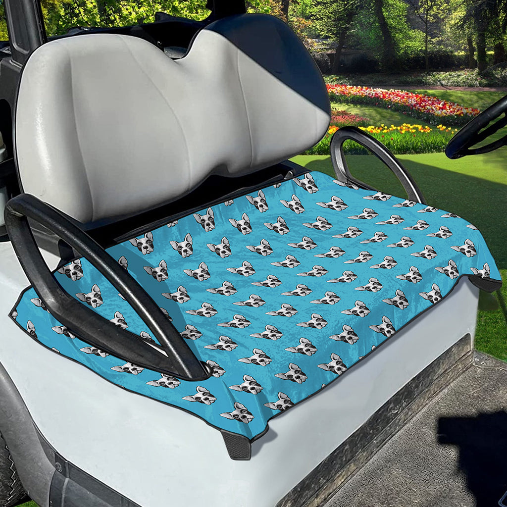 French Bulldog Faces Pattern Print Golf Cart Seat Cover