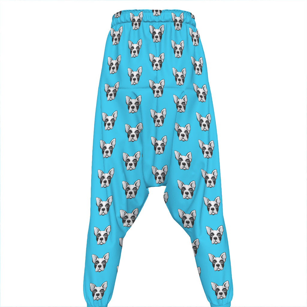 French Bulldog Faces Pattern Print Hammer Pants