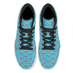 French Bulldog Faces Pattern Print High Top Leather Sneakers