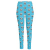 French Bulldog Faces Pattern Print High-Waisted Pocket Leggings