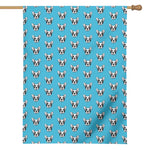 French Bulldog Faces Pattern Print House Flag