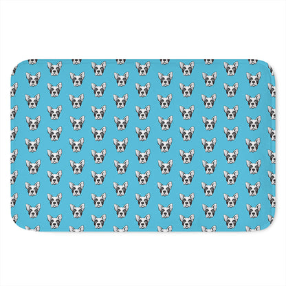 French Bulldog Faces Pattern Print Indoor Door Mat