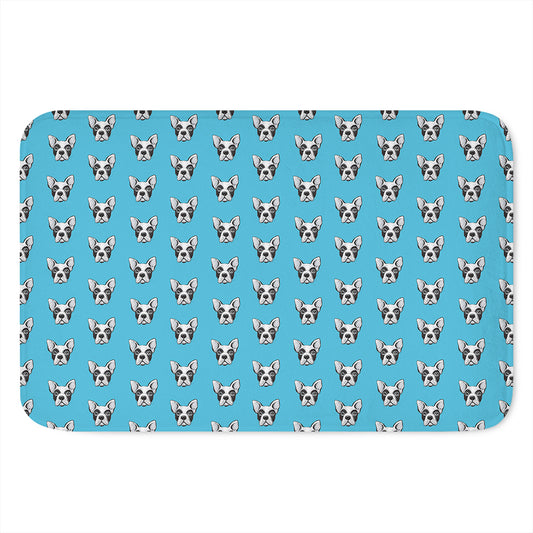 French Bulldog Faces Pattern Print Indoor Door Mat