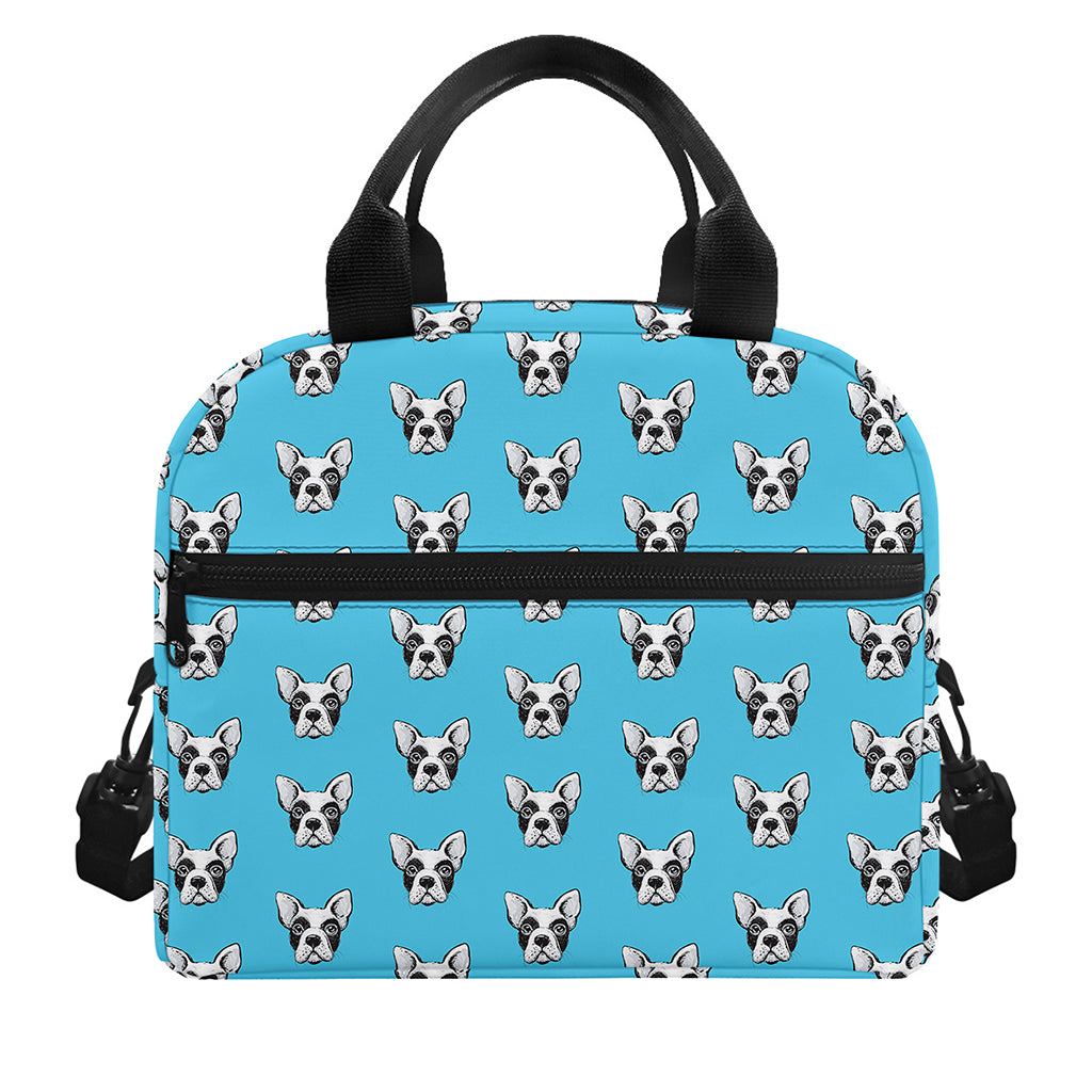 French Bulldog Faces Pattern Print Insulated Lunch Bag
