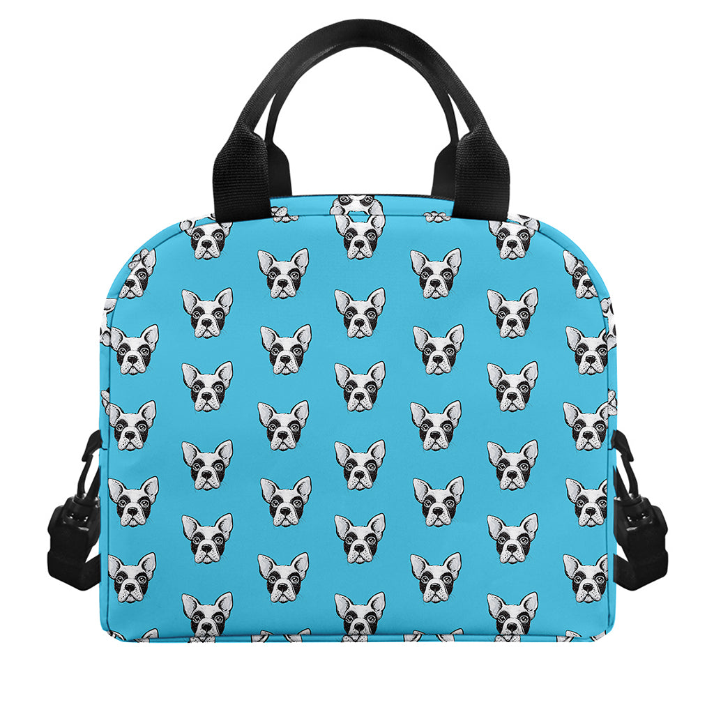 French Bulldog Faces Pattern Print Insulated Lunch Bag