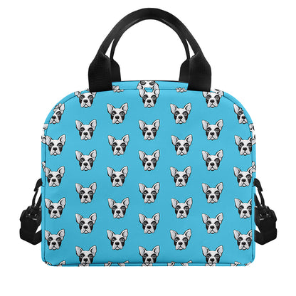 French Bulldog Faces Pattern Print Insulated Lunch Bag