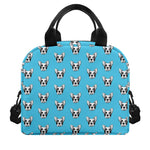 French Bulldog Faces Pattern Print Insulated Lunch Bag