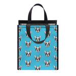 French Bulldog Faces Pattern Print Insulated Lunch Tote