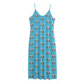 French Bulldog Faces Pattern Print Jersey Midi Cami Dress