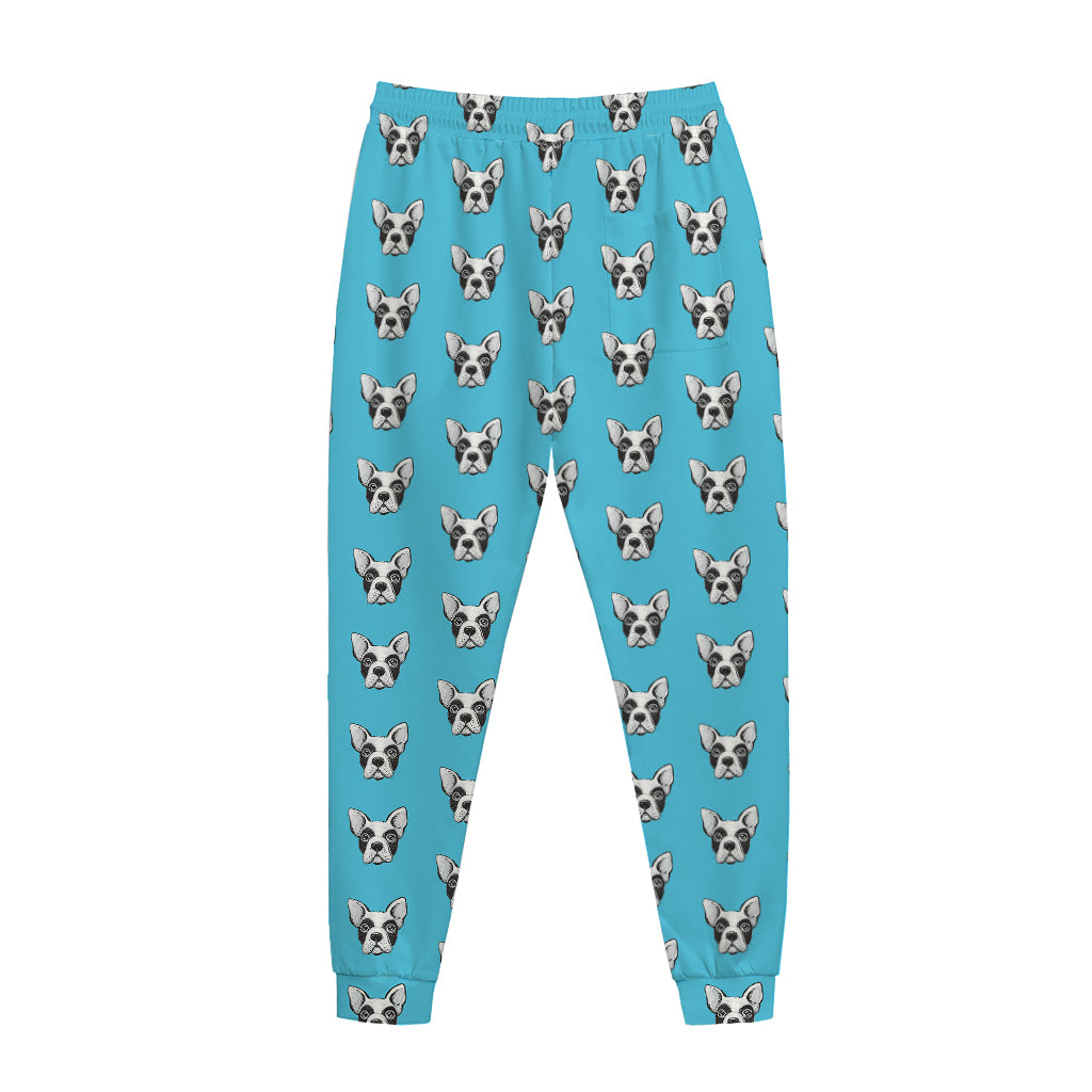 French Bulldog Faces Pattern Print Jogger Pants