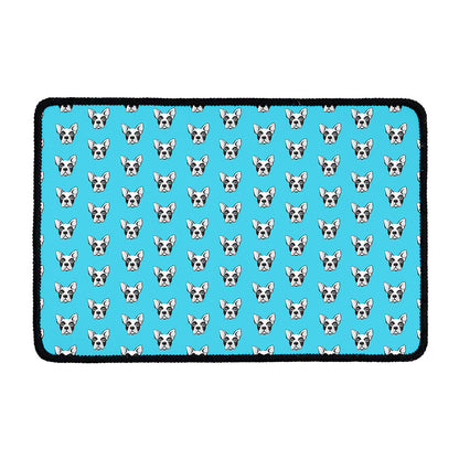 French Bulldog Faces Pattern Print Kitchen Mat