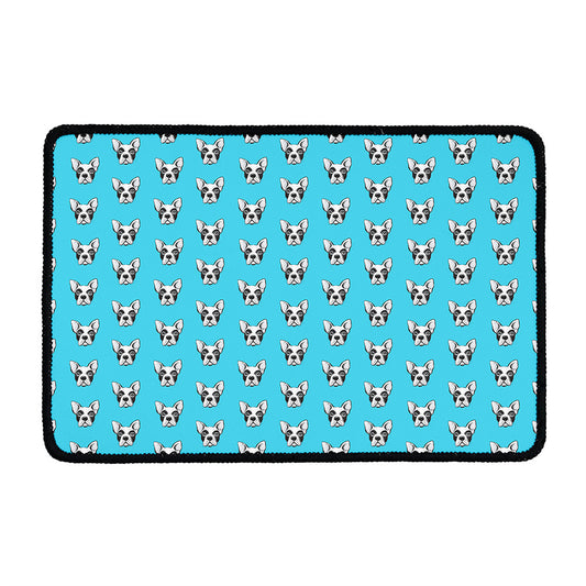 French Bulldog Faces Pattern Print Kitchen Mat