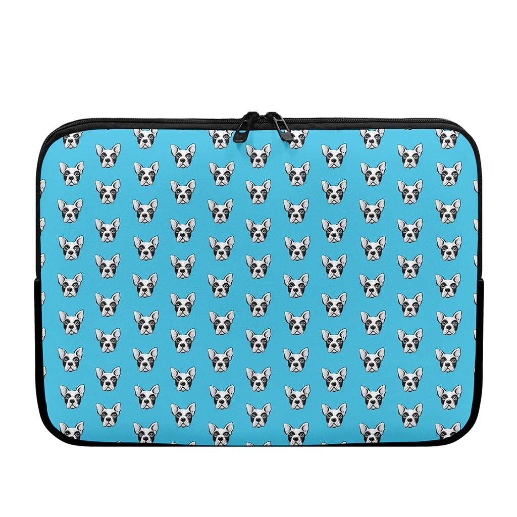 French Bulldog Faces Pattern Print Laptop Sleeve