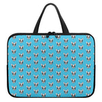 French Bulldog Faces Pattern Print Laptop Sleeve With Handle