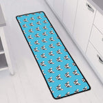 French Bulldog Faces Pattern Print Long Kitchen Mat