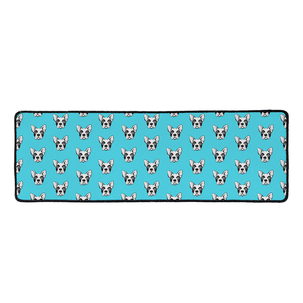 French Bulldog Faces Pattern Print Long Kitchen Mat