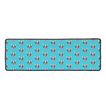 French Bulldog Faces Pattern Print Long Kitchen Mat