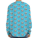 French Bulldog Faces Pattern Print Long Sleeve Baseball Jersey