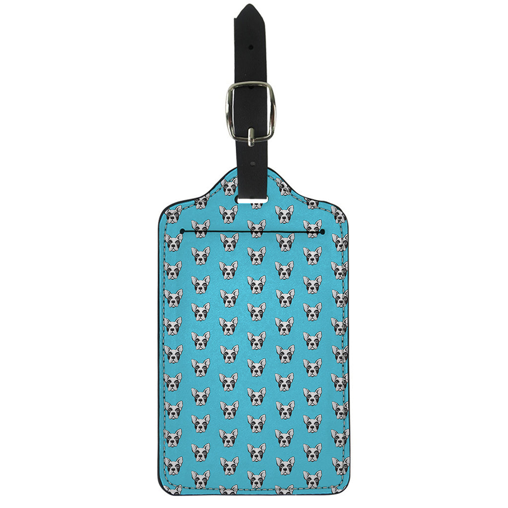 French Bulldog Faces Pattern Print Luggage Tag