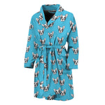French Bulldog Faces Pattern Print Men's Bathrobe