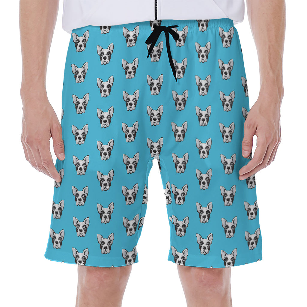 French Bulldog Faces Pattern Print Men's Beach Shorts