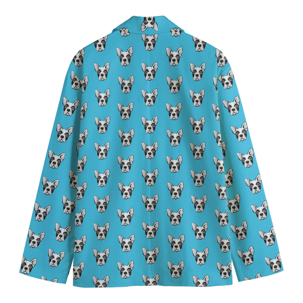 French Bulldog Faces Pattern Print Men's Blazer