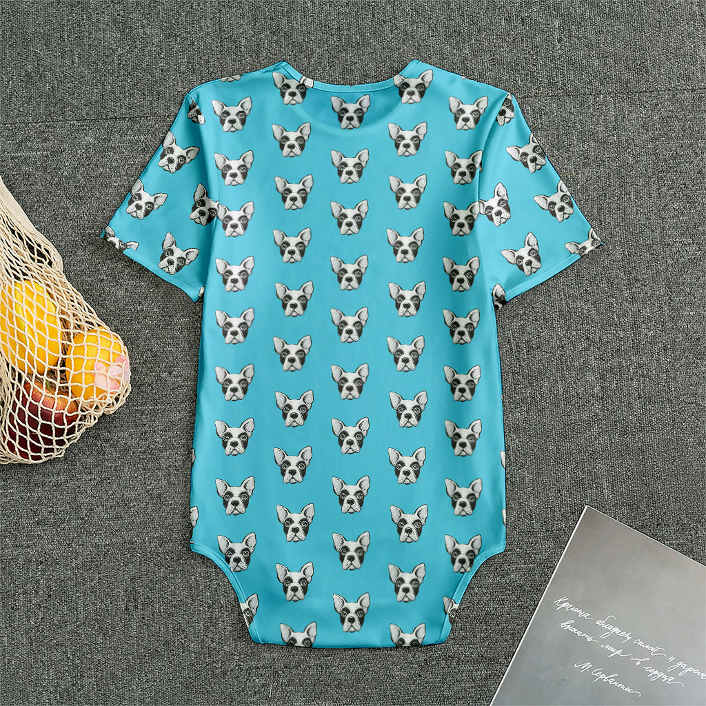 French Bulldog Faces Pattern Print Men's Bodysuit