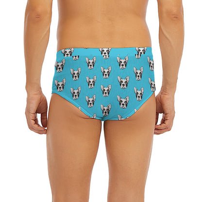 French Bulldog Faces Pattern Print Men's Briefs