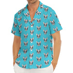 French Bulldog Faces Pattern Print Men's Deep V-Neck Shirt