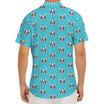 French Bulldog Faces Pattern Print Men's Deep V-Neck Shirt