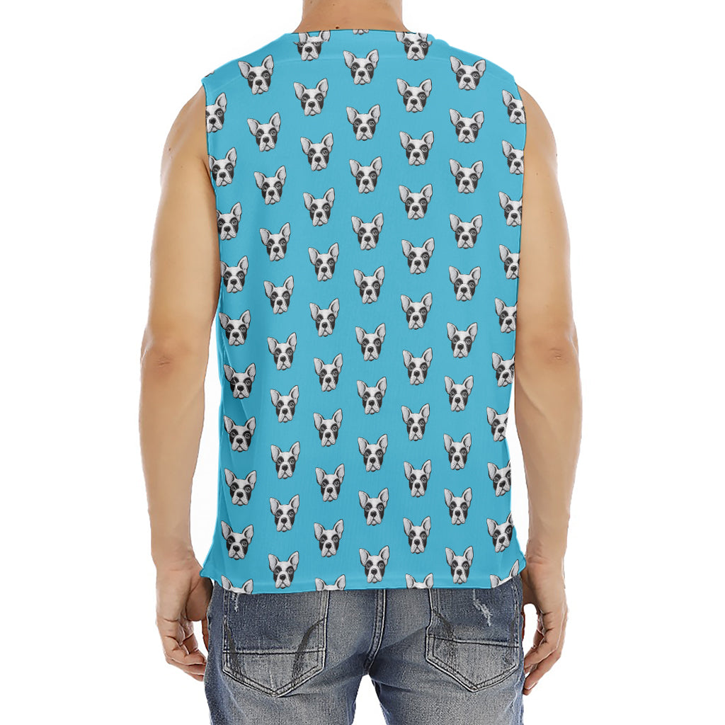 French Bulldog Faces Pattern Print Men's Fitness Tank Top