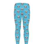 French Bulldog Faces Pattern Print Men's leggings