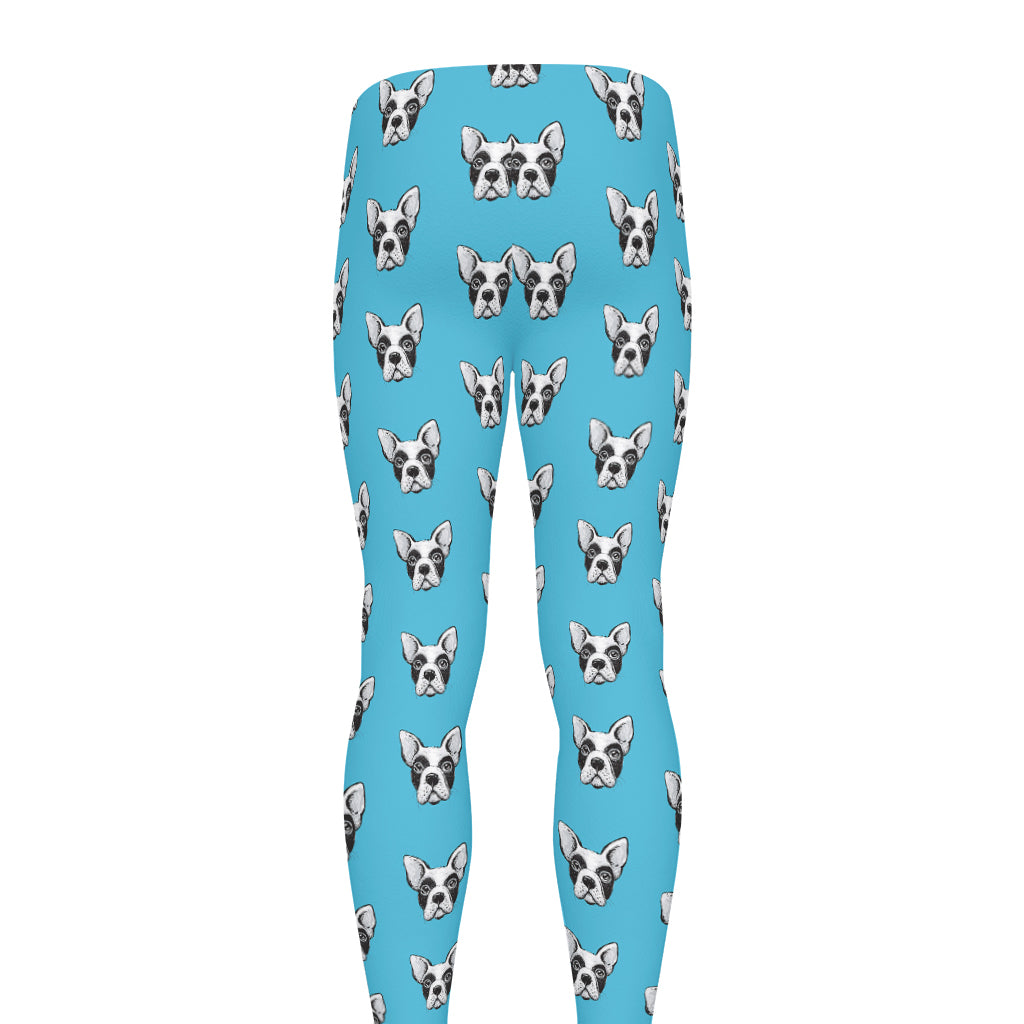 French Bulldog Faces Pattern Print Men's leggings
