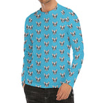 French Bulldog Faces Pattern Print Men's Long Sleeve Rash Guard